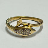 10ct Yellow Gold Diamond Dolphin Ring