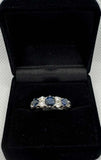 18ct White Gold Sapphire Diamond Ring