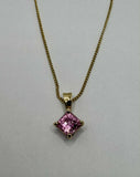 9ct Yellow Gold Pink Sapphire Pendant