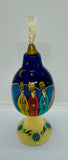 Vintage Miniature Oil Lamp Hand Painted Marble