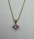 9ct Yellow Gold Pink Sapphire Pendant