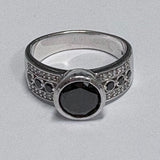 Sterling Silver Black Spinel Ring