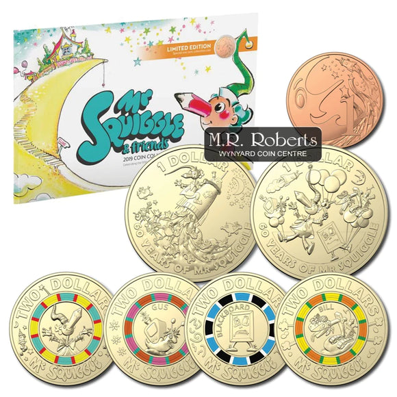Mr Squiggle & Friends 2019 Coin Collection