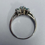 Sterling Silver Aquamarine Cluster Ring