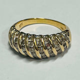9ct Yellow Gold Diamond Dome Ring