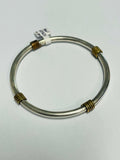 Sterling Silver Bangle with Brass Accents