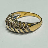 9ct Yellow Gold Diamond Dome Ring