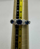 18ct White Gold Sapphire Diamond Ring