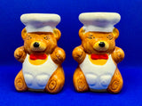Vintage Teddy Bear Chef Salt and Pepper Shakers