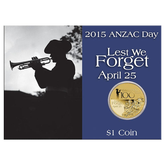 Perth Mint Coin 2015 Anzac Day Lest We Forget One Dollar