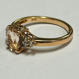 9ct Rose Gold Morganite and Diamond Ring