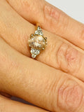 9ct Rose Gold Morganite and Diamond Ring