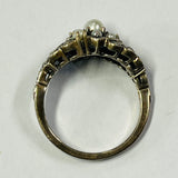 Sterling Silver Pearl and Marcasite Ring