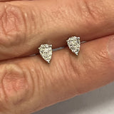Platinum Diamond Tear Drop Earrings with Valuation