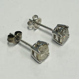 14k White Gold Diamond Solitaire Earrings with Valuation