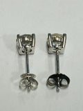 14k White Gold Diamond Solitaire Earrings with Valuation