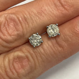 14k White Gold Diamond Solitaire Earrings with Valuation