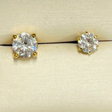 14kt Gold Diamond Solitaire Single Earring Set