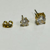 14kt Gold Diamond Solitaire Single Earring Set