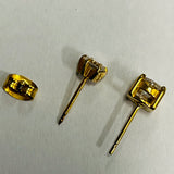 14kt Gold Diamond Solitaire Single Earring Set