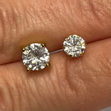 14kt Gold Diamond Solitaire Single Earring Set
