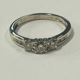 18ct White Gold Diamond Trilogy Ring