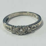 18ct White Gold Diamond Trilogy Ring