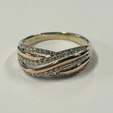 10ct White and Rose Gold Diamond Ring