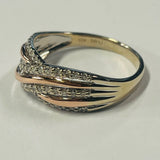 10ct White and Rose Gold Diamond Ring