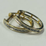 9ct Yellow Gold Diamond Huggie Earrings