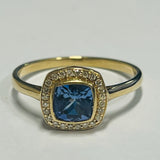 9ct Yellow Tanzanite and Diamond Ring