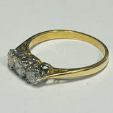 18ct Yellow Gold Diamond Trilogy Ring