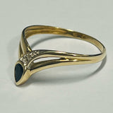 9ct Yellow Gold Sapphire and Diamond Ring