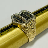 9ct Gold Black and White Diamond Ring Black Money Enterprises