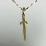 9ct Gold Sword Pendant and Chain