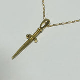 9ct Gold Sword Pendant and Chain