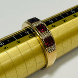 9ct Gold Created Ruby and Diamond Ring