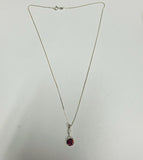 Sterling Silver Cubic Zirconia Earring and Necklace Set
