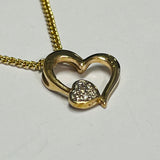9ct Yellow Gold Diamond Heart Pendant