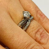 18ct White Gold Diamond Wedding Ring Set MHJ