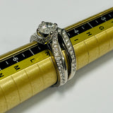 18ct White Gold Diamond Wedding Ring Set MHJ