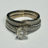 18ct White Gold Diamond Wedding Ring Set MHJ