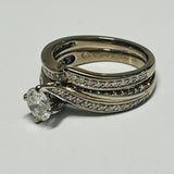 18ct White Gold Diamond Wedding Ring Set MHJ
