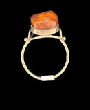 18ct White Gold Amber Ring