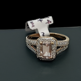 9ct Gold Morganite and Diamond Ring with Valuation