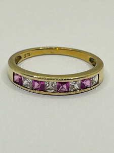 9ct Gold Pink Cubic Zirconia Ring