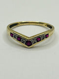 9ct Gold Created Ruby and Diamond Ring