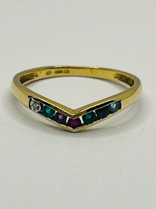 9ct Gold Created Multistone Ring