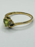 9ct Gold Peridot and Diamond Heart Ring