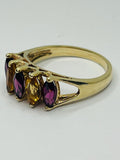 9ct Gold Amethyst and Citrine Ring